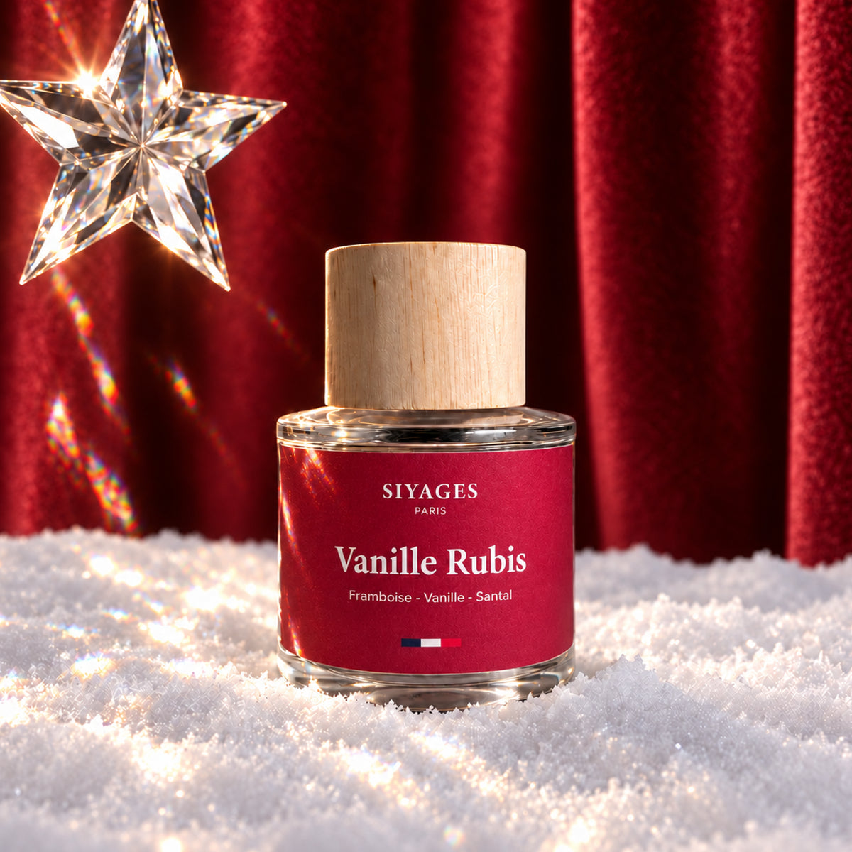 Parfum enfant Vanille Rubis de Siyages, flacon de parfum aux notes vanillées.