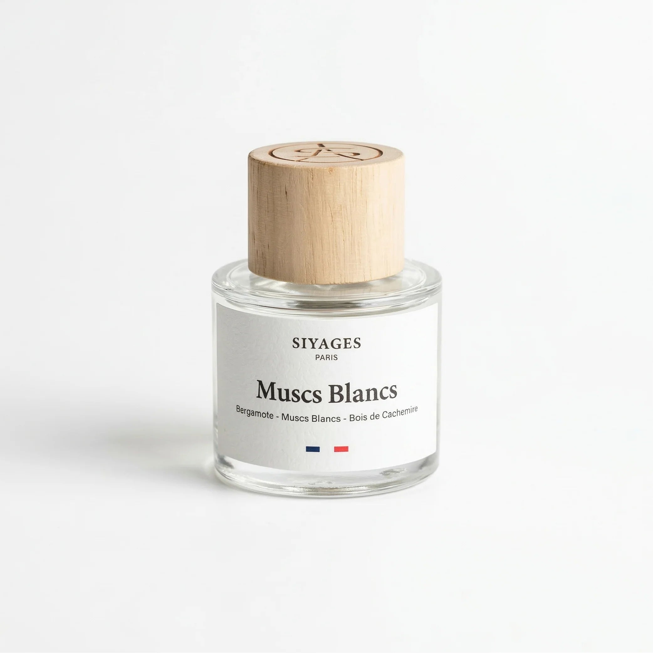 Eau de toilette Muscs Blancs Siyages, flacon 50 ml en studio